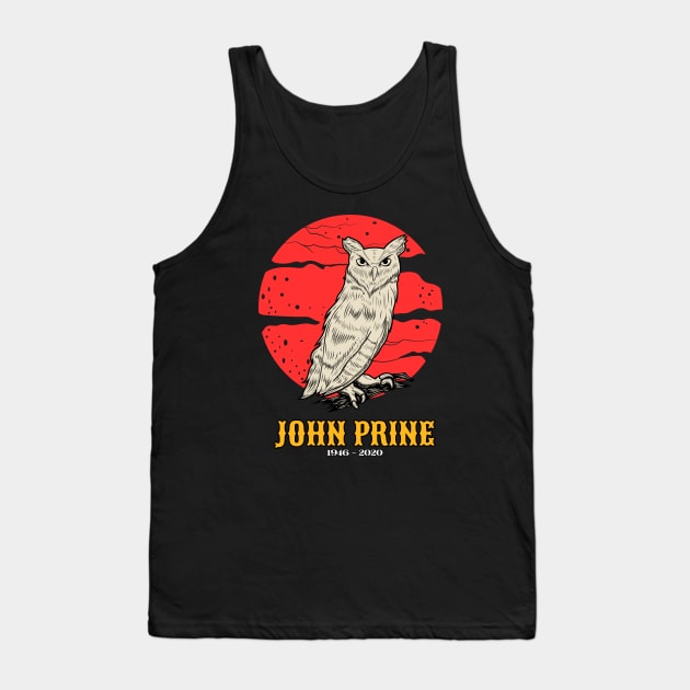 John Prine Retro 70s Style Fan Art Design Tank Top by Faeyza Creative Design